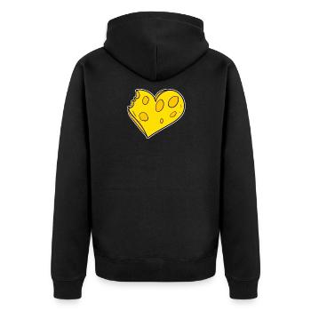 Coeur de fromage - Veste à capuche bio Premium Unisexe - noir - Dos - Nico (187cm)
