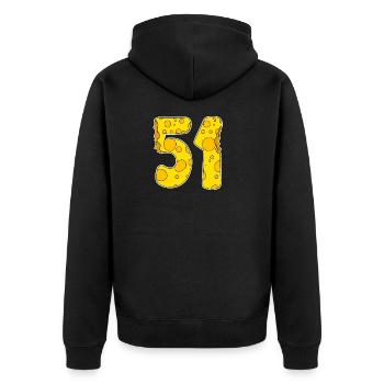 51 ans de Lustig Käse - Veste à capuche bio Premium Unisexe - noir - Dos - Nico (187cm)