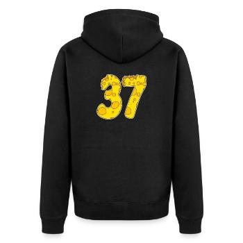 37 ans Lustig Käse - Veste à capuche bio Premium Unisexe - noir - Dos - Nico (187cm)