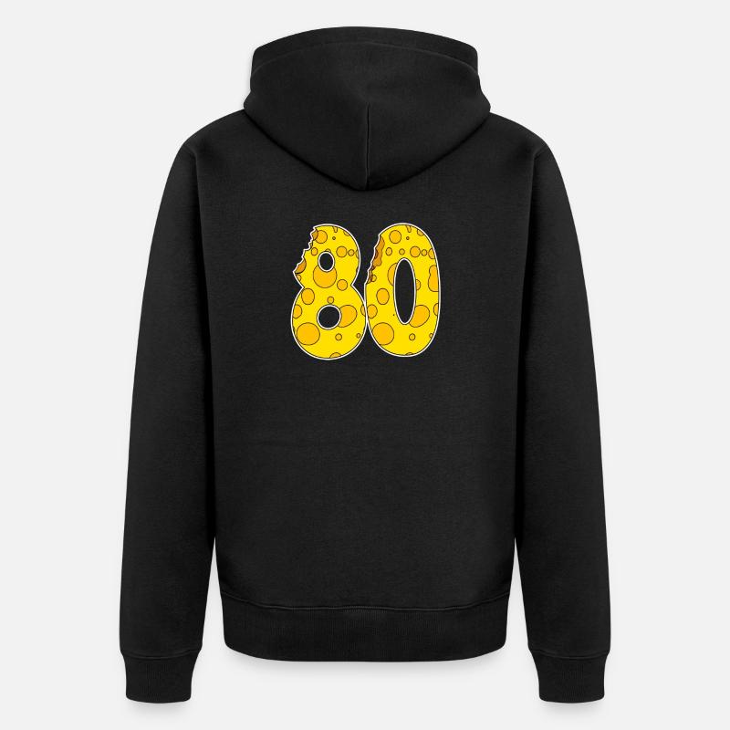 80 ans de fromage Lustig - Veste à capuche bio Premium Unisexe - noir