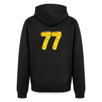 77 ans de Lustig Käse - Veste à capuche bio Premium Unisexe - noir - Dos - Nico (187cm)