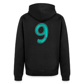 9 - Unisex Premium Organic Zip Hoodie - black - Back - Nico (187cm)