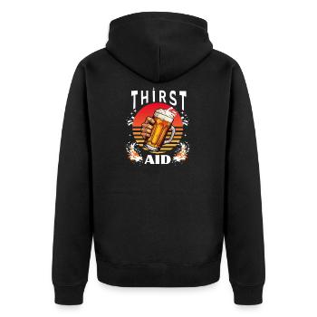 Thirst Aid - Chemise à boire - Veste à capuche bio Premium Unisexe - noir - Dos - Nico (187cm)