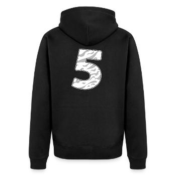 5 - Unisex Premium Organic Zip Hoodie - black - Back - Nico (187cm)