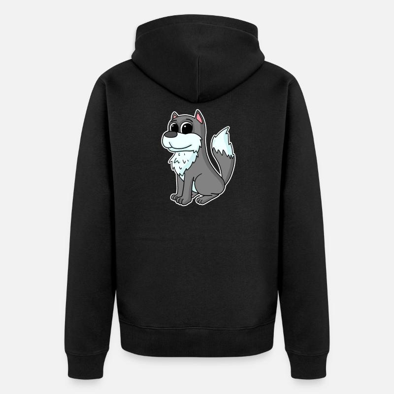 Animal loup - Veste à capuche bio Premium Unisexe - noir