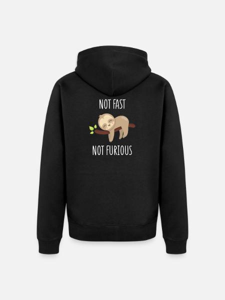 Not Fast, Not Furious - Unisex Premium Organic Zip Hoodie - black