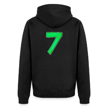 7 Number Number Green - Unisex Premium Organic Zip Hoodie - black - Back - Nico (187cm)