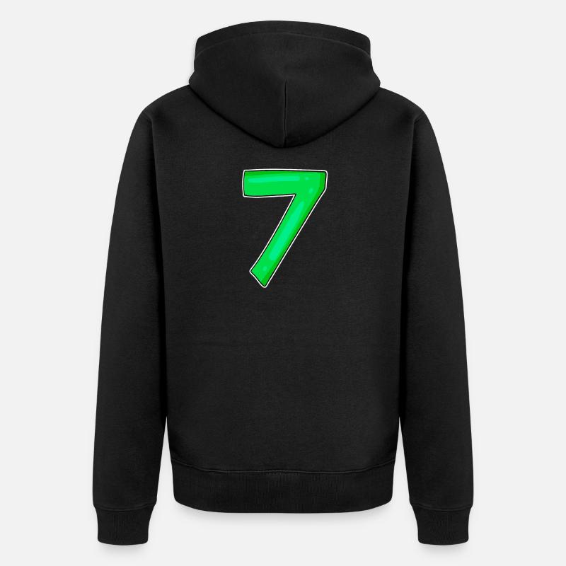 7 Numéro Numéro Vert - Veste à capuche bio Premium Unisexe - noir