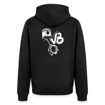 Piston V8 Graffiti Engine musclecars big block Logo - Unisex Premium Organic Zip Hoodie - black - Back - Nico (187cm)