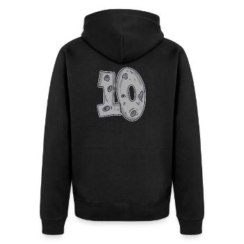 Moon Ten 10 Number Number - Unisex Premium Organic Zip Hoodie - black - Back - Nico (187cm)