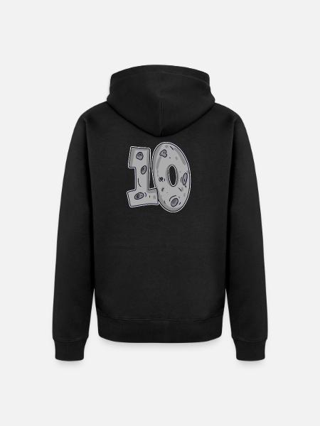 Lune Dix 10 Numéro Numéro - Veste à capuche bio Premium Unisexe - noir