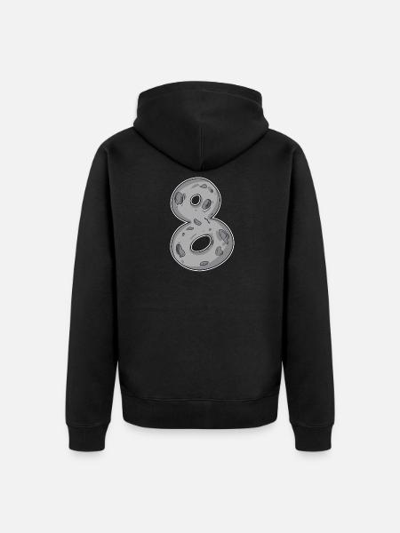 Zahl 8 Nummer Acht Mond Motiv - Unisex Premium Bio Zip Hoodie - Schwarz