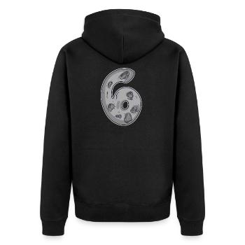 Number 6 Number Space Moon - Unisex Premium Organic Zip Hoodie - black - Back - Nico (187cm)