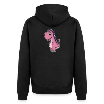 Dino Dinosaur - Unisex Premium Organic Zip Hoodie - black - Back - Nico (187cm)