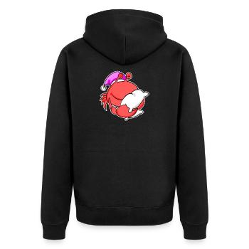 Krabbe Müde Ausschlafen Schlafen Mädchen - Unisex Premium Bio Zip Hoodie - Schwarz - Hinten - Nico (187cm)