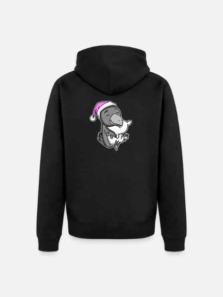 Crow Tired Sleeping Sleeping Girl - Unisex Premium Organic Zip Hoodie - black