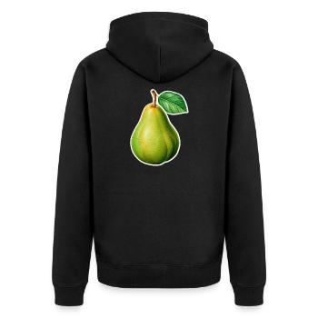 Illustration de poires – style jardin vintage - Veste à capuche bio Premium Unisexe - noir - Dos - Nico (187cm)