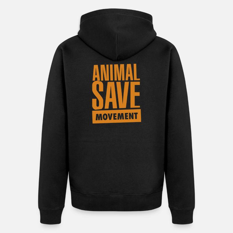Animal Save Movement Orange - Unisex Premium Bio Zip Hoodie - Schwarz