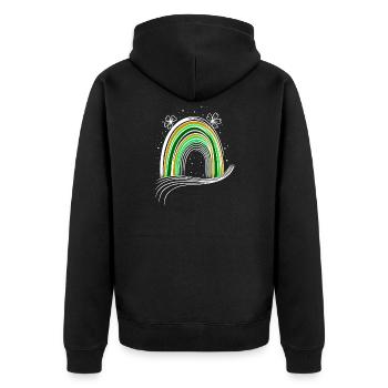 Arc en ciel de la fête irlandaise avec Shamrock St Patrick’s Day - Veste à capuche bio Premium Unisexe - noir - Dos - Nico (187cm)