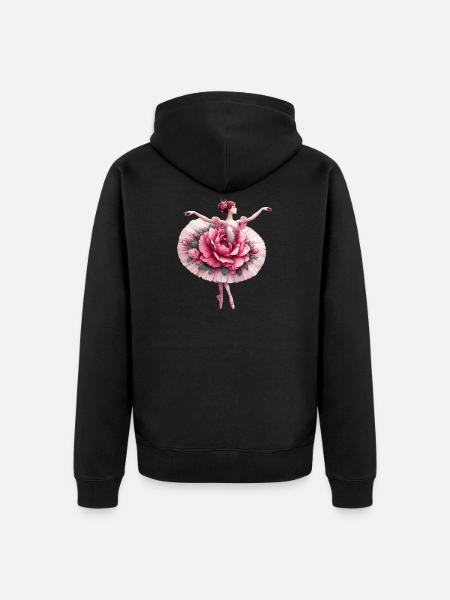 Ballet dancer with tutu - Unisex Premium Organic Zip Hoodie - black