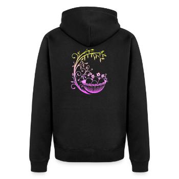 Easter Easter Basket Easter Basket - Unisex Premium Organic Zip Hoodie - black - Back - Nico (187cm)