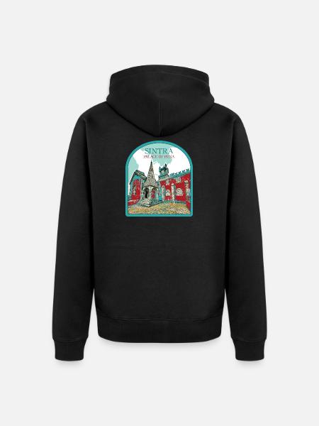 Charming Detail: Pena Palace, Sintra - Unisex Premium Organic Zip Hoodie - black