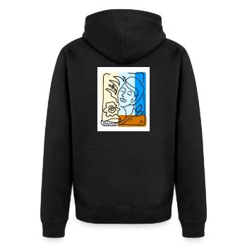 EC Woman I Summer I Gift I Flowers I Mother's Day - Unisex Premium Organic Zip Hoodie - black - Back - Nico (187cm)