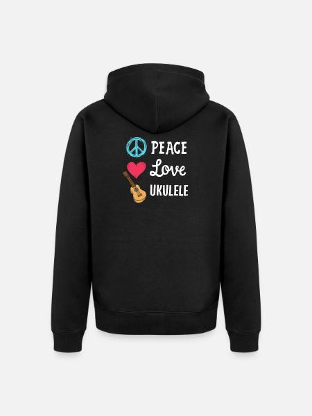 Ukulele Ukulele-Spieler - Unisex Premium Bio Zip Hoodie - Schwarz