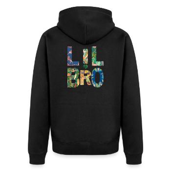 LIL BRO - Brother - Little Brother - Matching Look - Unisex Premium Organic Zip Hoodie - black - Back - Nico (187cm)