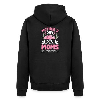Muttertag - Unisex Premium Bio Zip Hoodie - Schwarz - Hinten - Nico (187cm)