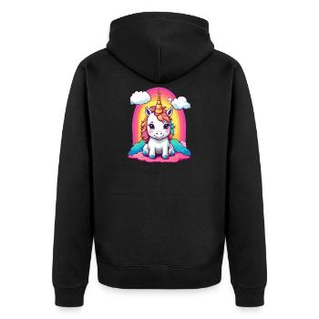 Mignon bébé licorne - Veste à capuche bio Premium Unisexe - noir - Dos - Nico (187cm)