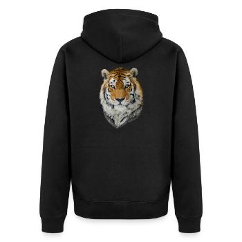 Tigre - Veste à capuche bio Premium Unisexe - noir - Dos - Nico (187cm)