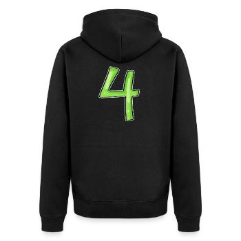 4 - Quatre Vert - Veste à capuche bio Premium Unisexe - noir - Dos - Nico (187cm)