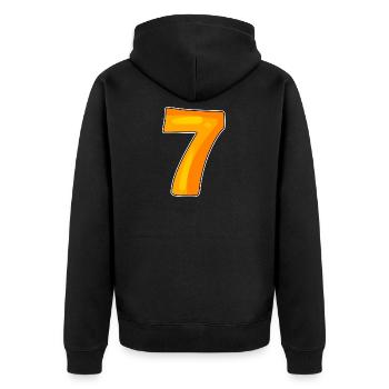 7 - Unisex Premium Organic Zip Hoodie - black - Back - Nico (187cm)