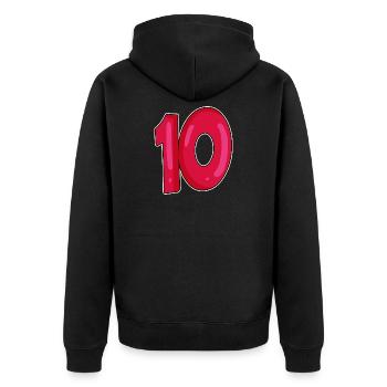 10 - Unisex Premium Organic Zip Hoodie - black - Back - Nico (187cm)
