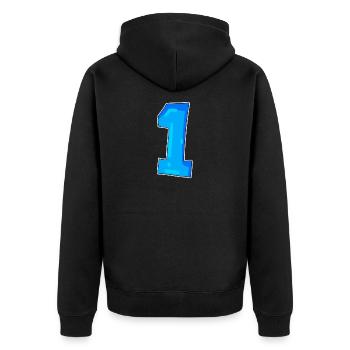 1 - Unisex Premium Organic Zip Hoodie - black - Back - Nico (187cm)