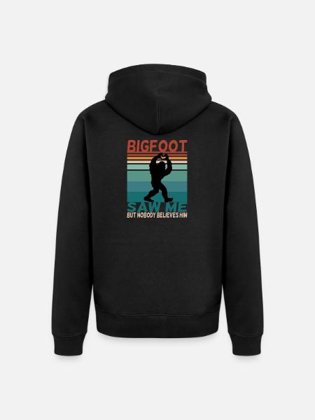 Bigfoot lustiger Spruch Retro Background - Unisex Premium Bio Zip Hoodie - Schwarz
