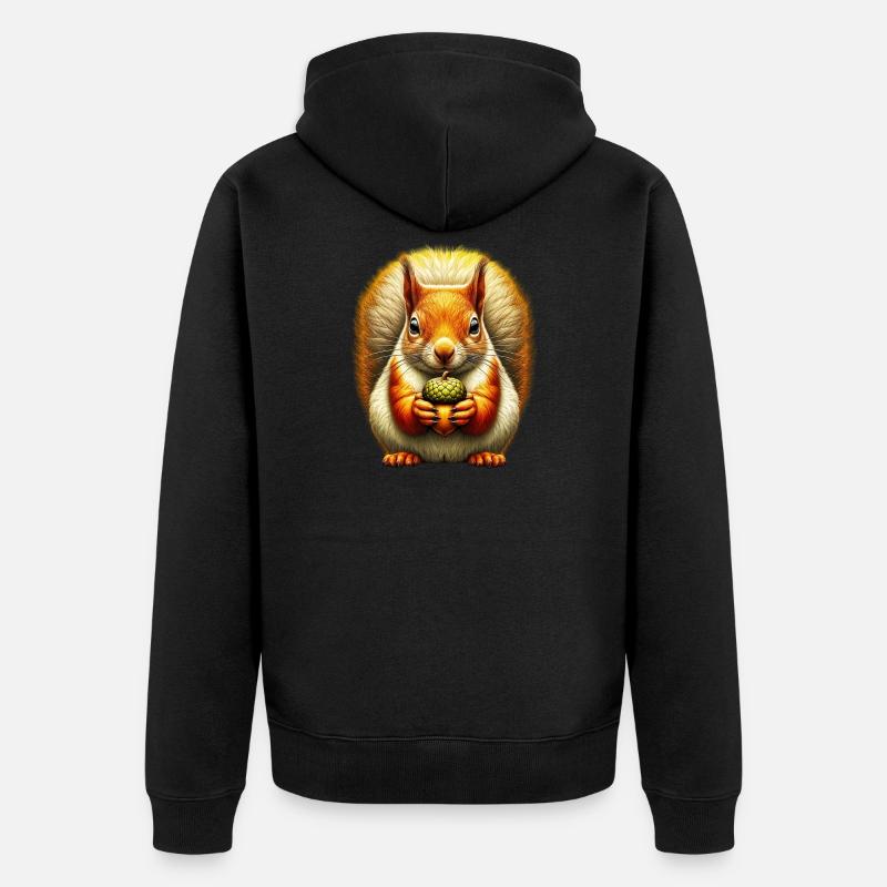 Eichhörnchen - Unisex Premium Bio Zip Hoodie - Schwarz