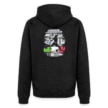 Fußball Italien Torschuss Team Illustration Symbol - Unisex Premium Bio Zip Hoodie - Schwarz - Hinten - Nico (187cm)