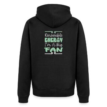 Renewable energy, electricity, wind energy, climate change - Unisex Premium Organic Zip Hoodie - black - Back - Nico (187cm)