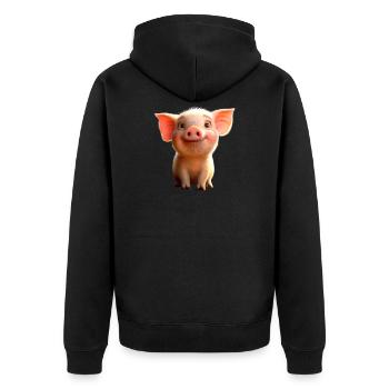 Cochon domestique Cochon Cochon Porcelet Cochon - Veste à capuche bio Premium Unisexe - noir - Dos - Nico (187cm)