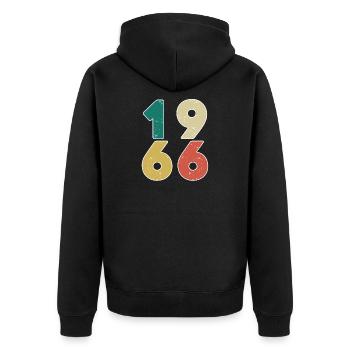 1966 - Born 1966 - Built in 1966 - Unisex Premium Organic Zip Hoodie - black - Back - Nico (187cm)