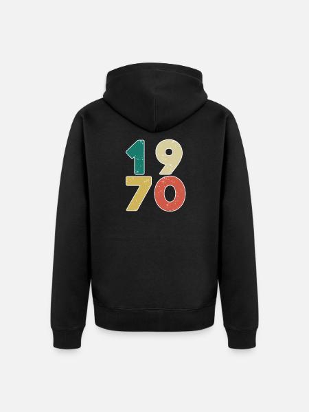 1970 - Born 1970 - Built in 1970 - Unisex Premium Organic Zip Hoodie - black