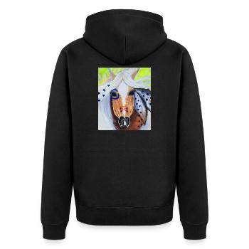 Free Spirit - Wildpferd - Unisex Premium Bio Zip Hoodie - Schwarz - Hinten - Nico (187cm)
