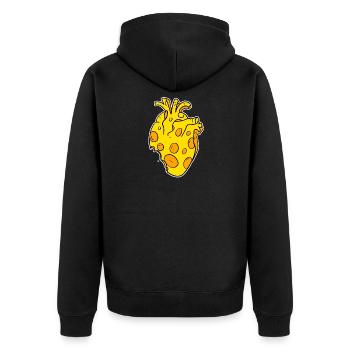 Cœur de fromage - Veste à capuche bio Premium Unisexe - noir - Dos - Nico (187cm)
