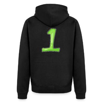 Numéro 1 Vert - Veste à capuche bio Premium Unisexe - noir - Dos - Nico (187cm)
