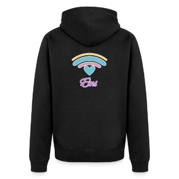 1st Birthday Rainbow Baby Motif - Unisex Premium Organic Zip Hoodie - black - Back - Nico (187cm)