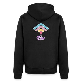 1st Birthday Rainbow Baby Motif - Unisex Premium Organic Zip Hoodie - black - Back - Nico (187cm)