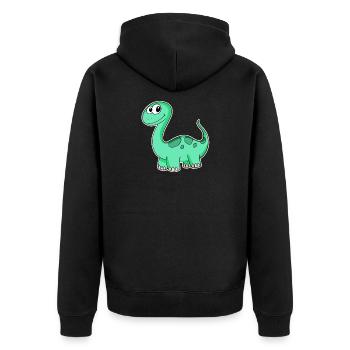 Dino Motif Dinosaur Green - Unisex Premium Organic Zip Hoodie - black - Back - Nico (187cm)
