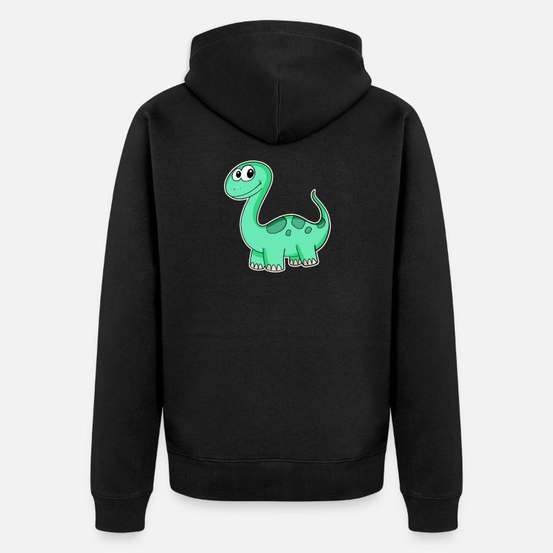 Motif Dino Dinosaure Vert - Veste à capuche bio Premium Unisexe - noir